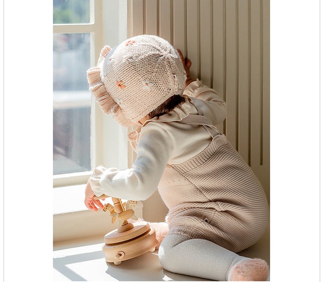 ※お洋服と同梱限定※【即納】<Happyprince>  Len knit baby bonnet