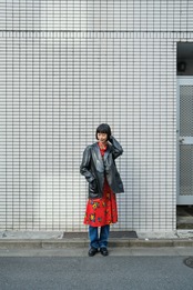 ブラックレザー ブレザー
