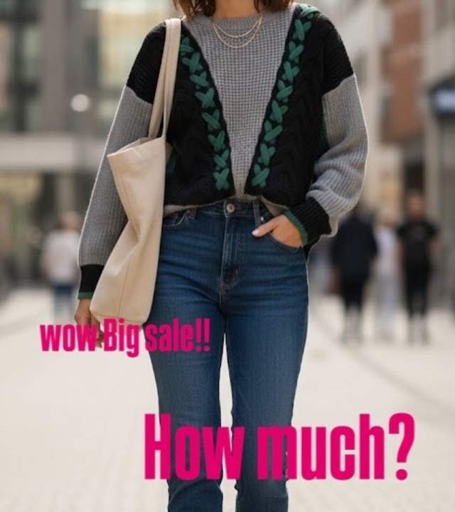 ヴェロフォンナ Re.Verofonna　ミックスカラー柄編みプルオーバー