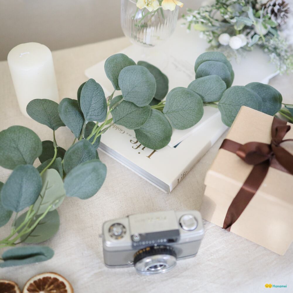 ユーカリ の 花瓶 葉 人工 霜取り 8個 緑の 植物 家