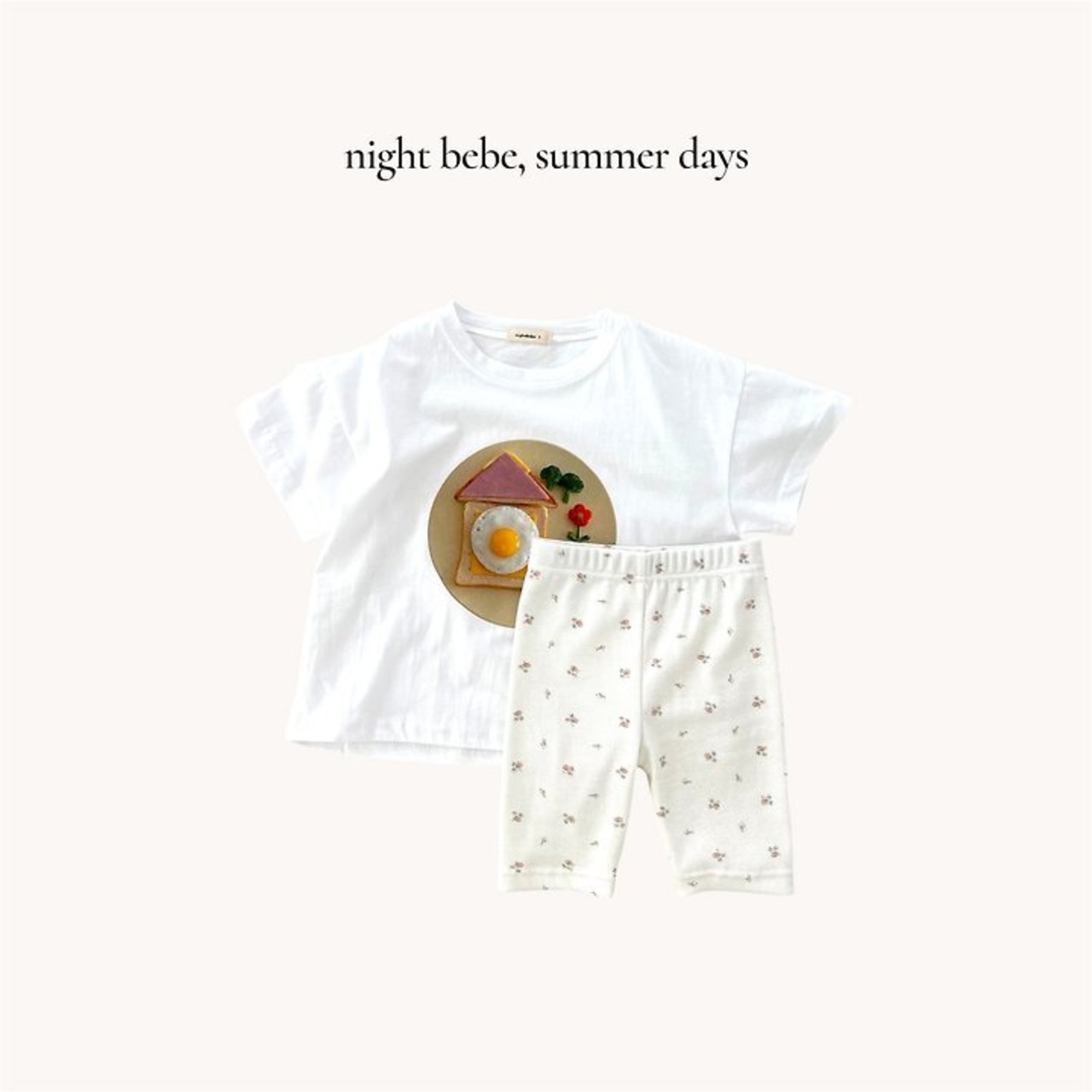 【取寄/韓国直送】Nightbebe  26/SM ホームスイートホームTシャツ ｜夏服｜韓国子供服