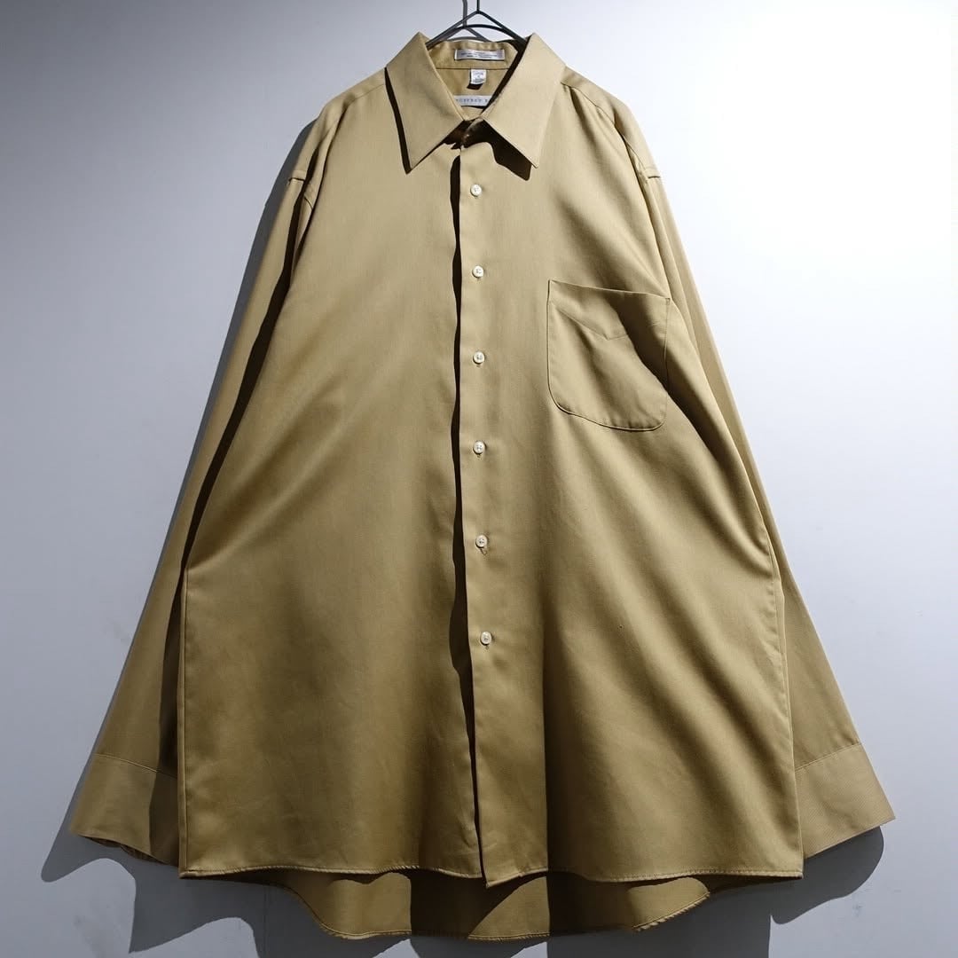 "GEOFFREY BEENE" Beige Collar Satin Dress Shirt