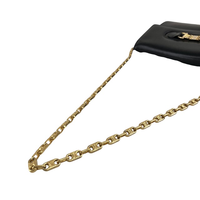 CELINE セリーヌ ショルダーバッグ ブラック ホースビット ブラゾンチェーン レザー vintage ヴィンテージ オールド zstzja
