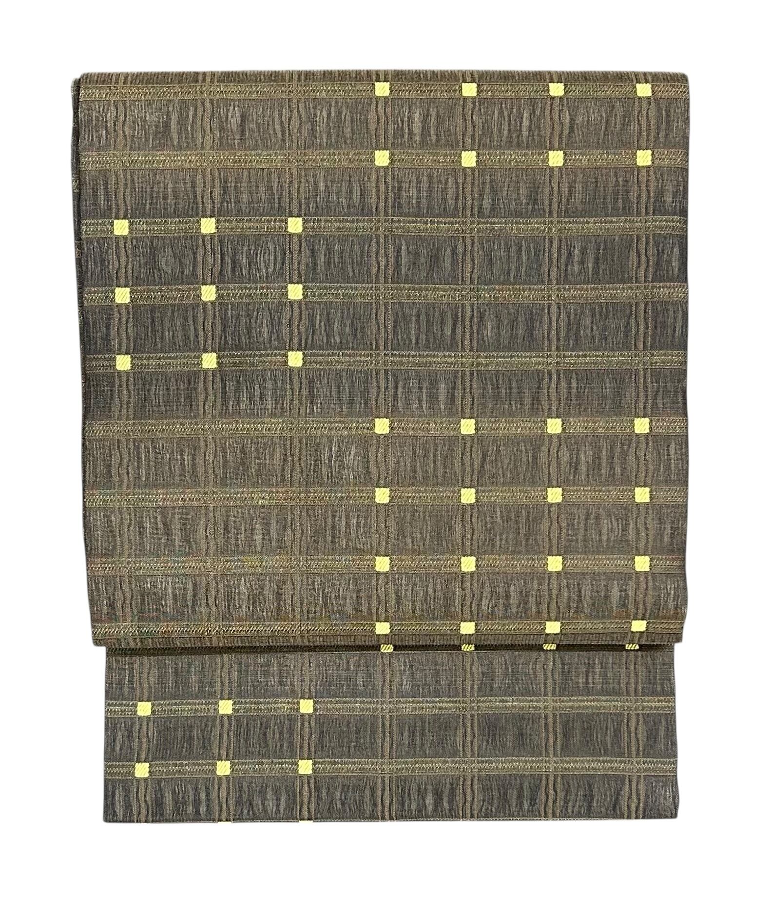 ◯ひょうたん堂◯ 送料無料 3，500円スタート 黒地 名古屋帯 刺繍 