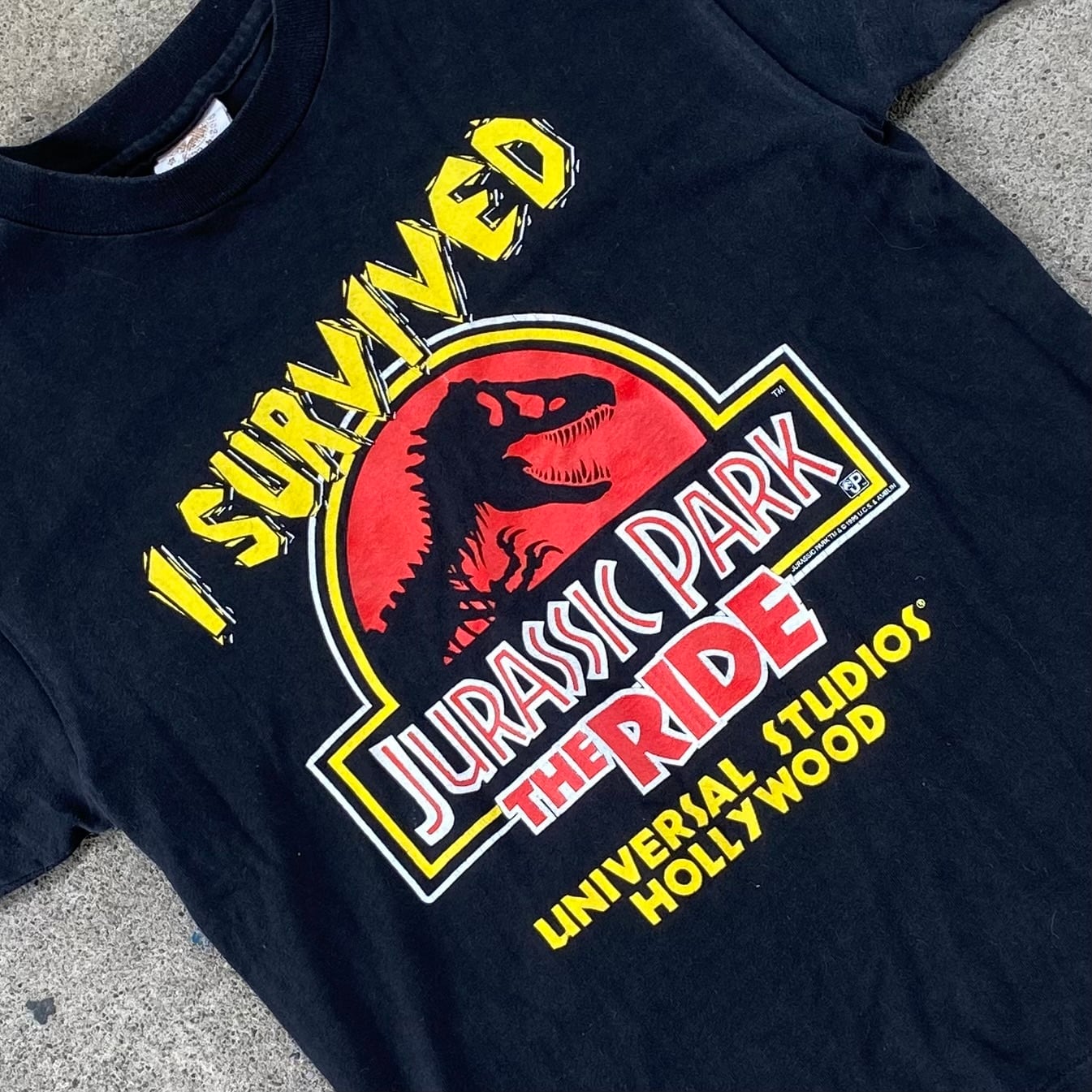 90's JURASSIC PARK THE RIDE Tシャツt ユニバ 90's USA製 JURASSIC PARK THE RIDE universal studios