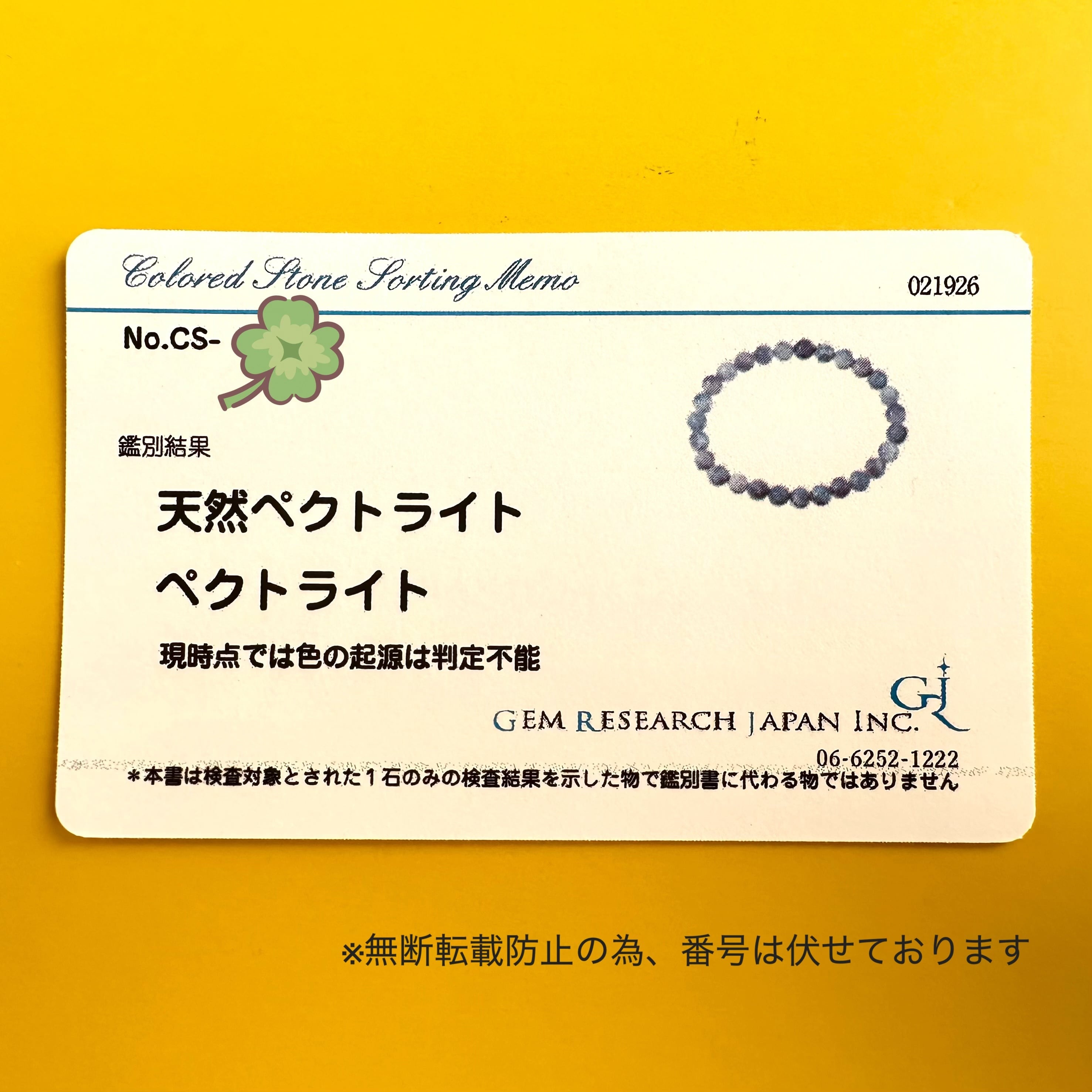 ソーディングメモ付き】ドミニカ共和国産パープルラリマー（天然