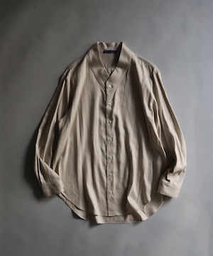Rayon Linen Kimono Collar Shirt(BEIGE)