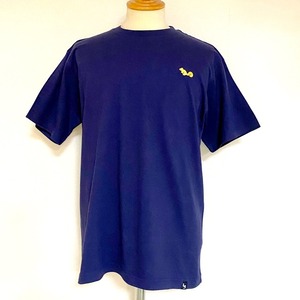 Squirrel Embroidery T-shirts　Navy / Yellow