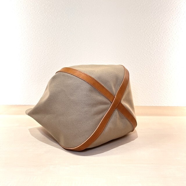 バルーンバッグ　革×帆布　キャメル