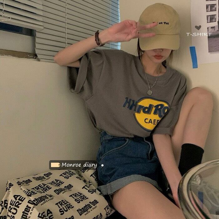 グレールーズTシャツ サマートップス コットン 夏物 モンロー17341628789