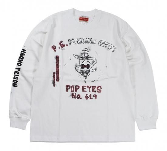 POP EYES / PRISON ART P.E. MARINE CORPS L/S Tee White | -FLAGS 2nd