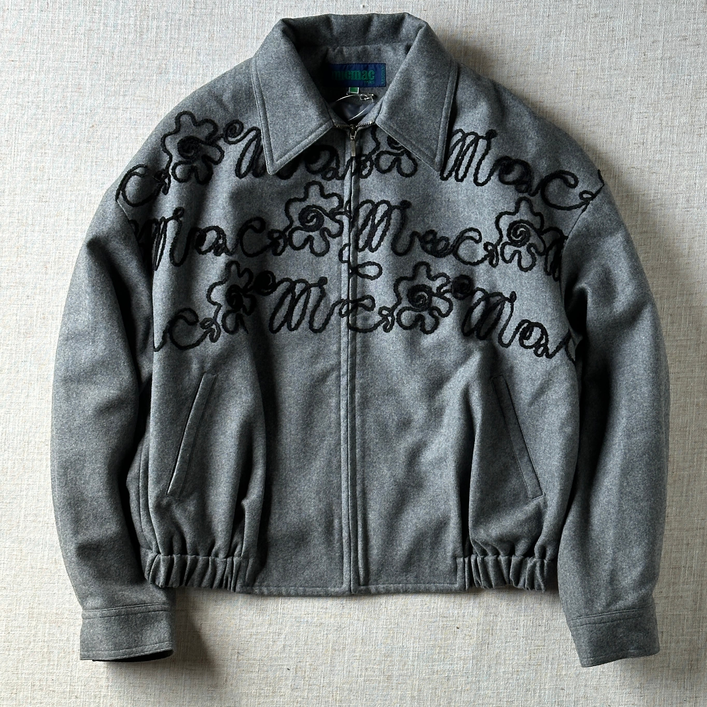 80s–90s micmac PARIS Wool Embroidered Blouson Unisex S-M