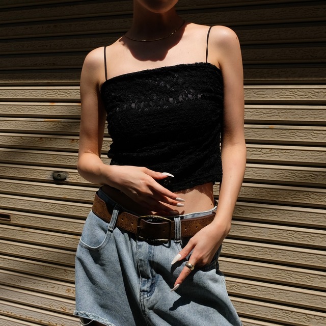 LACE WHISPER CAMI / BLK
