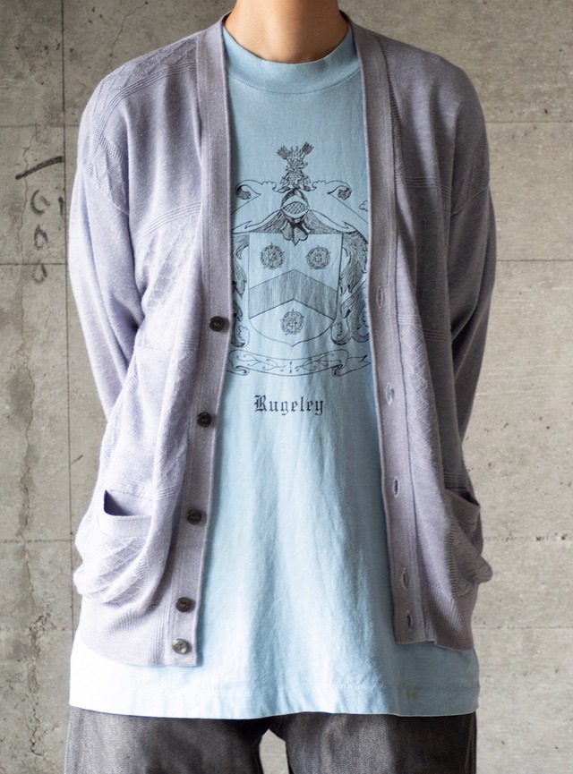 "COTE D'AZUR" 1990s Acrylic linen v-neck cardigan