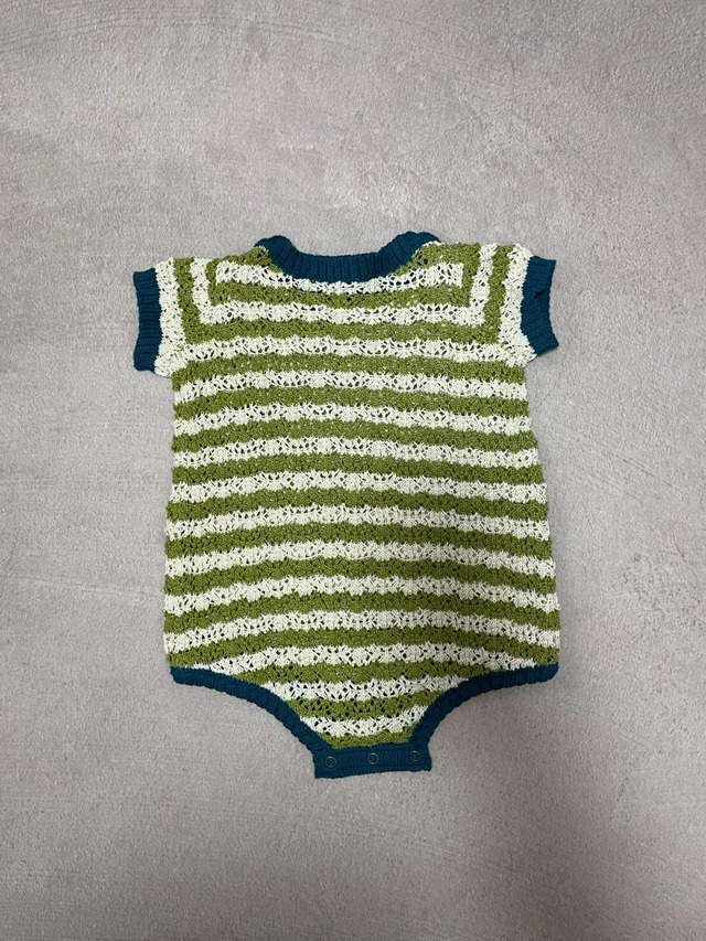 即納andpal &pal アンドパル　ボーダーニットロンパース　