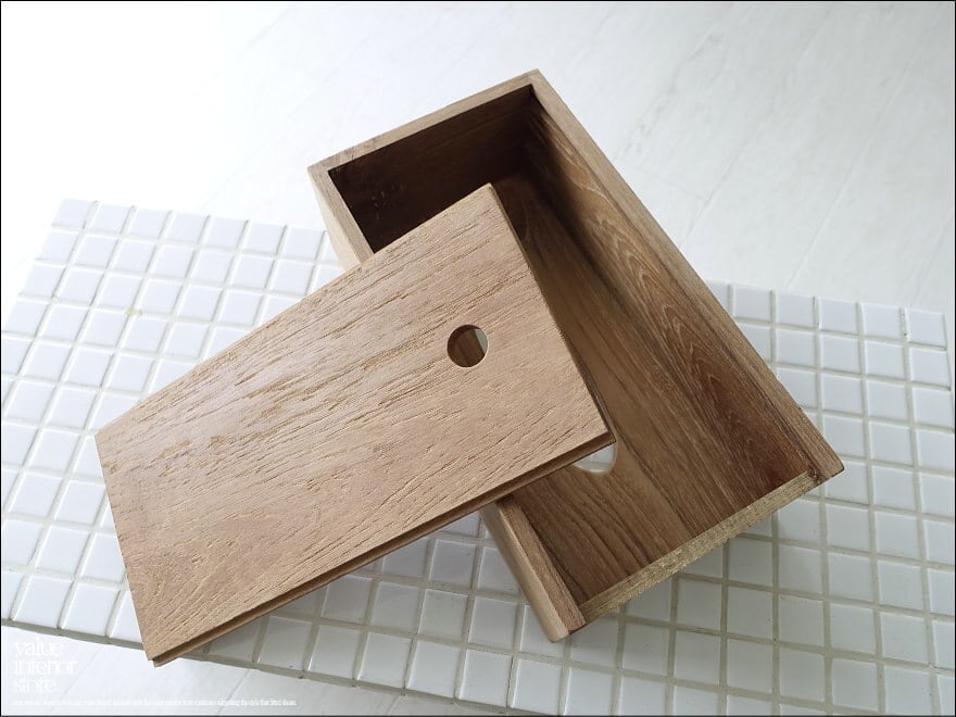 オールドチーク無垢材 ティッシュケースHolz ティッシュボックス 木製