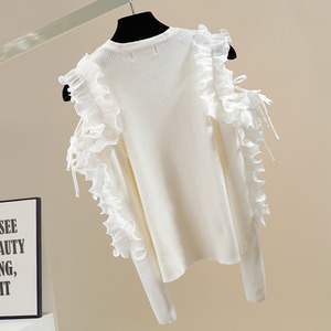 オープンショルダー フリル ニット トップス 10267