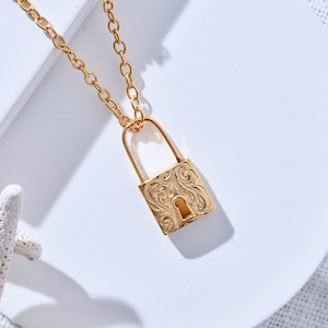 316L ( サージカルステンレス ) Hawaiian padlock necklace(GOLD)#h01