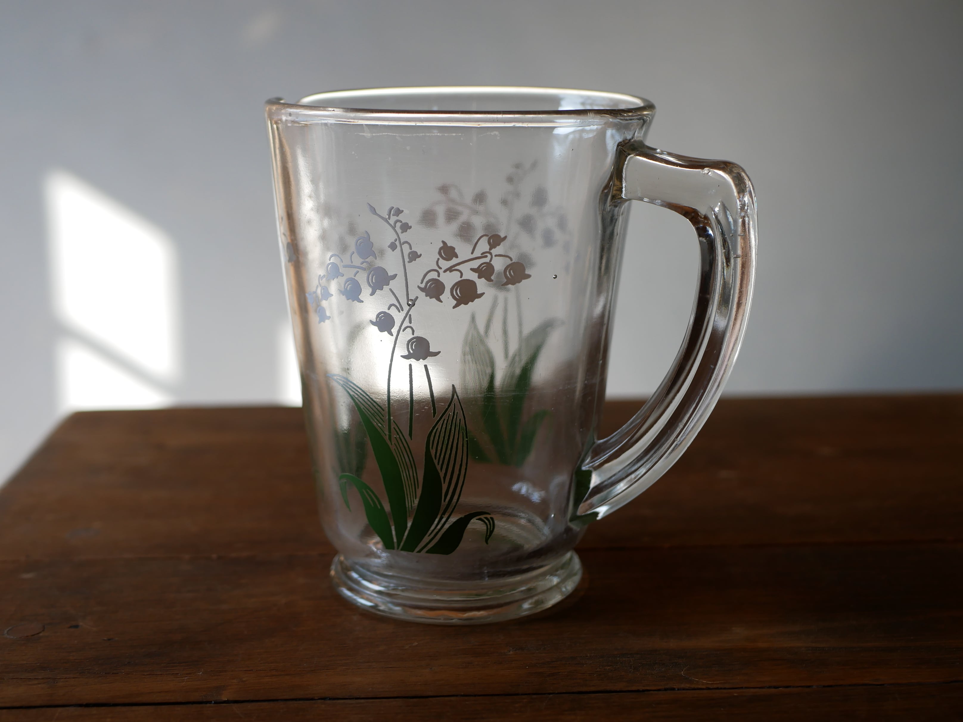 すずらん ガラスの花瓶 水差し ピッチャー フランスアンティーク