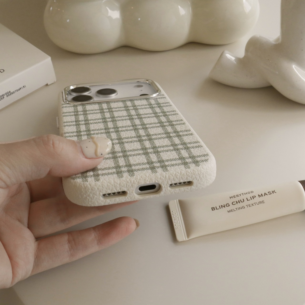 ［ phone case ］moss check