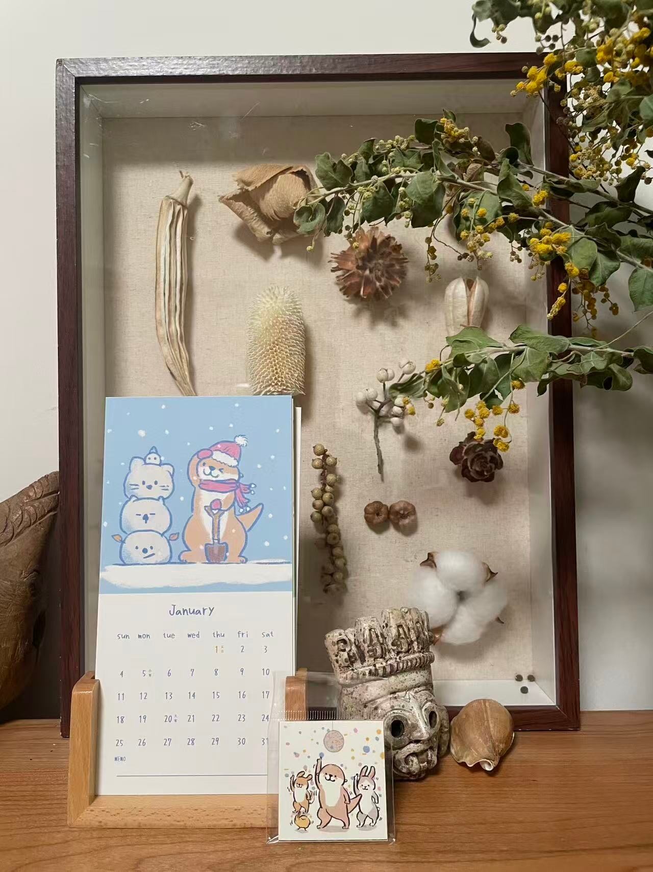 Ottertata 2026 カワウソ月間卓上カレンダー