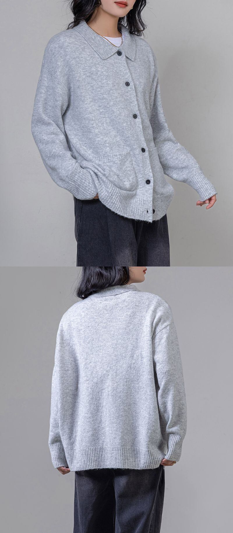 pomepome　ニットカーディガンとおまとめ セール】片畦編み長袖ニットカーディガン（カーディガン/ボレロ