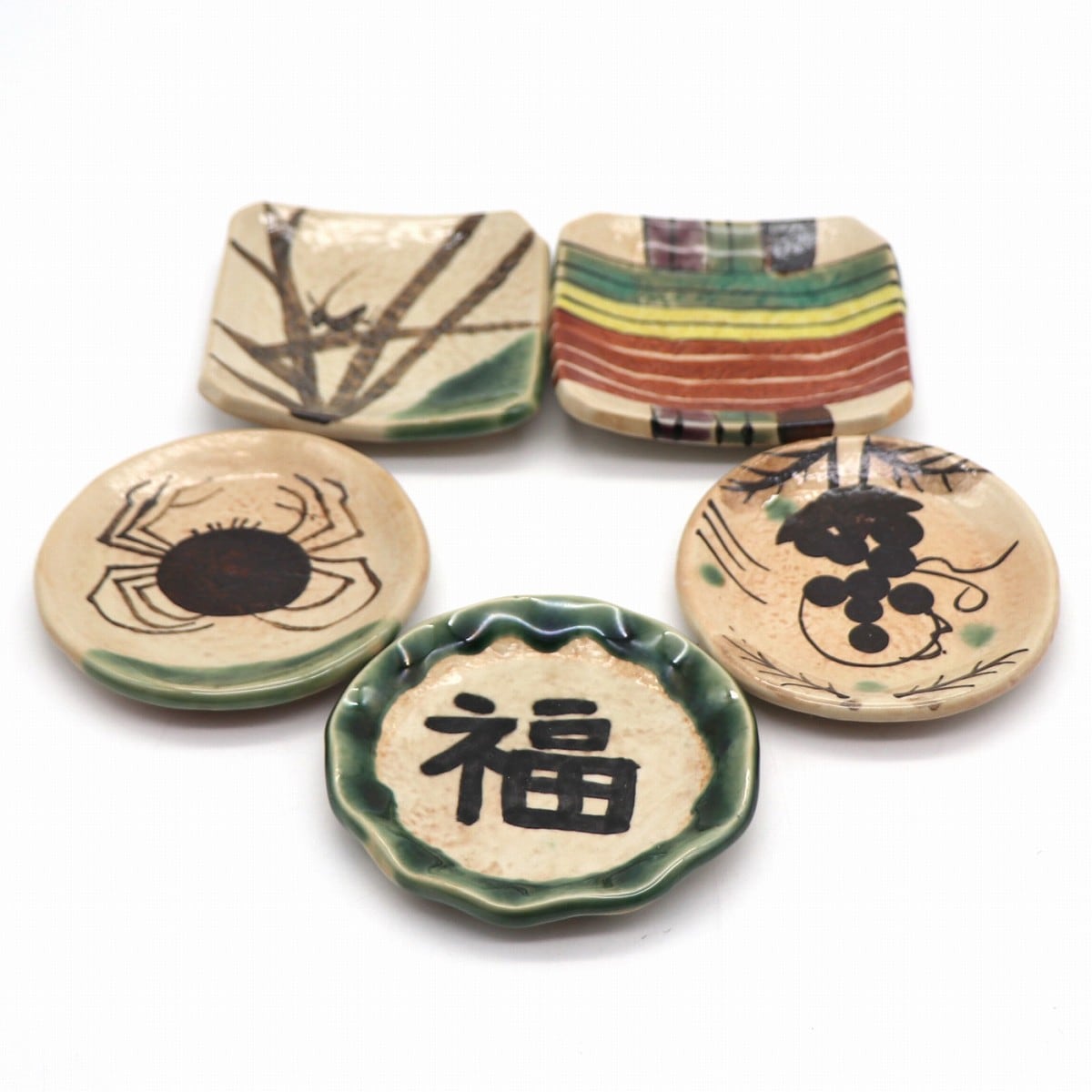北大路魯山人写し・彩り小皿5客揃・和食器・No.210329-03・梱包サイズ 