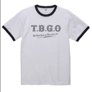 The Beat Goes On ロゴ ホワイトxネイビー Tシャツ