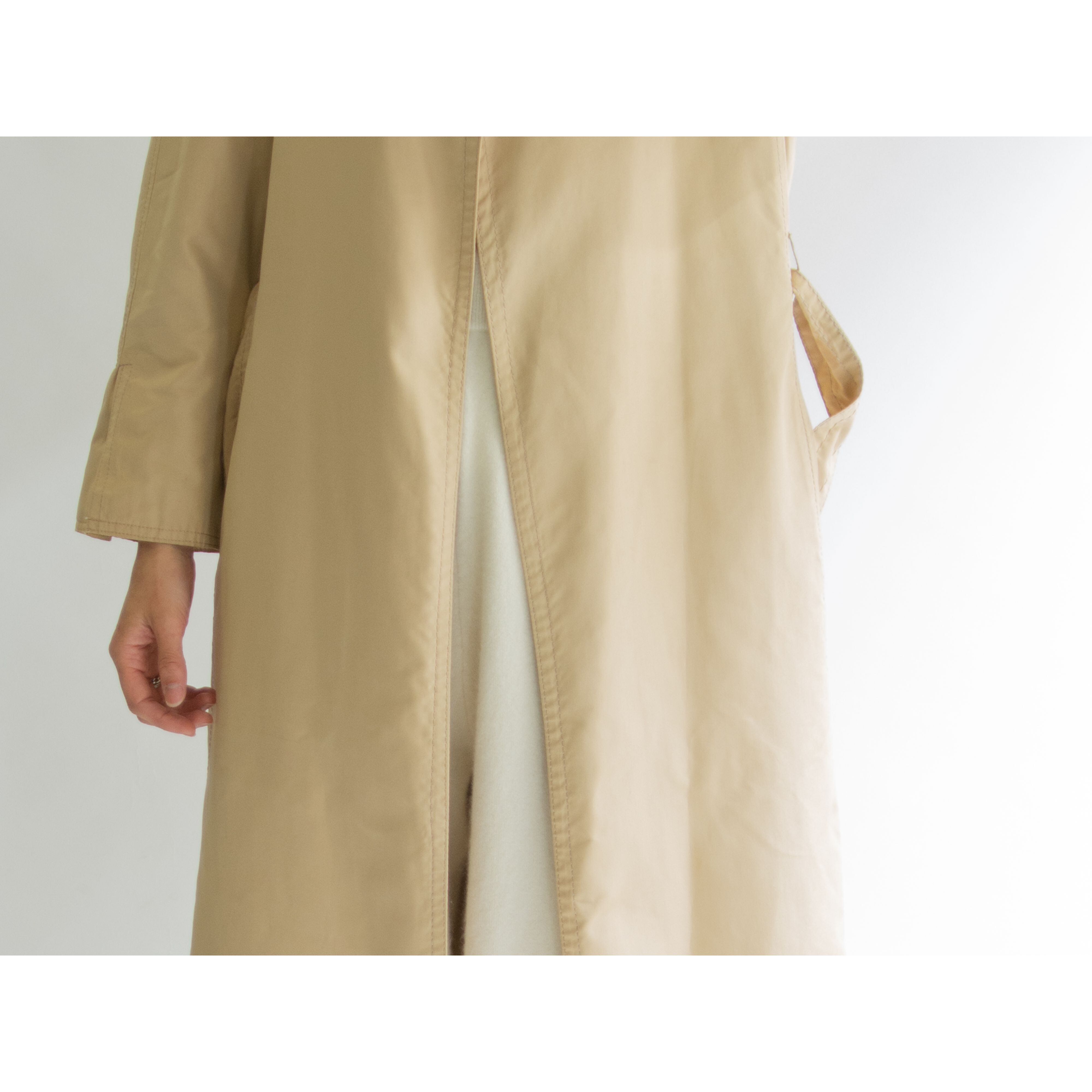 【cassandre】Made in Italy 60's 100% pure silk single trench coat（イタリア製 シルクシングルトレンチコート）11a