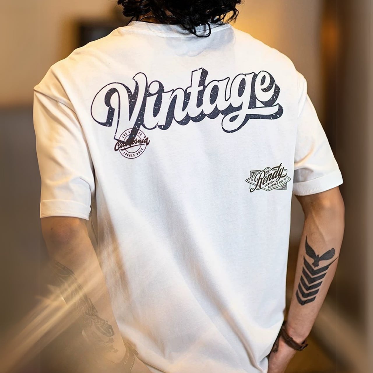 バックプリント クルーネック Tシャツ 00375