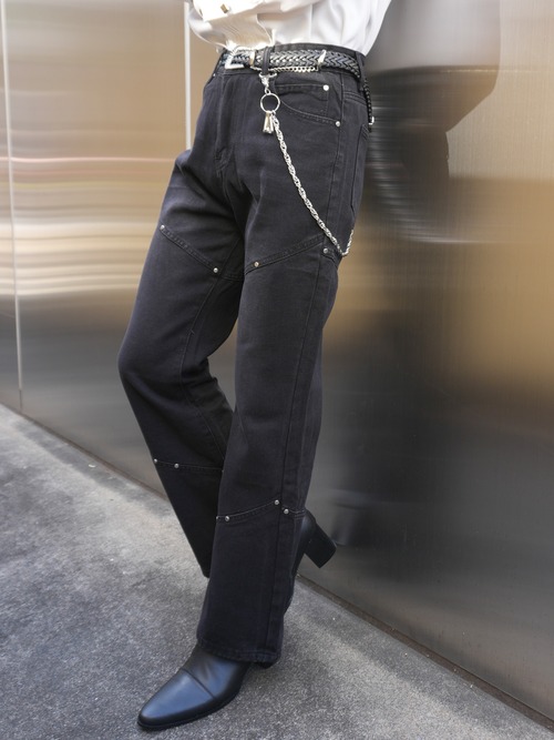 【ALUDE SELECT】status black flare denim