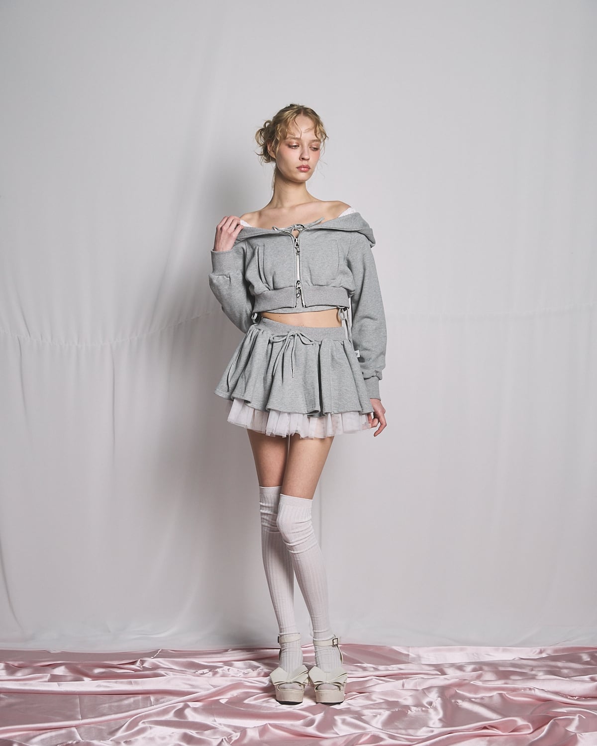 S/S チュールレイヤードスウェットミニスカート | lilLilly official