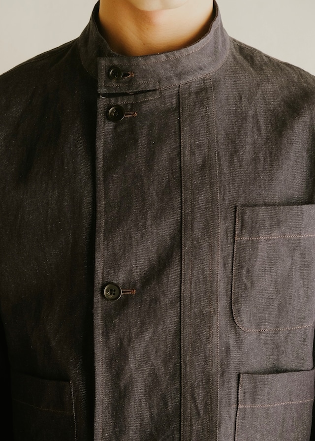 HOMO LUDENS 26SS short forestiere denim jacket / Indigo