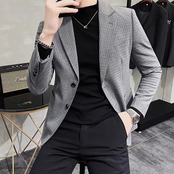 plaid casual suit jacket 00220