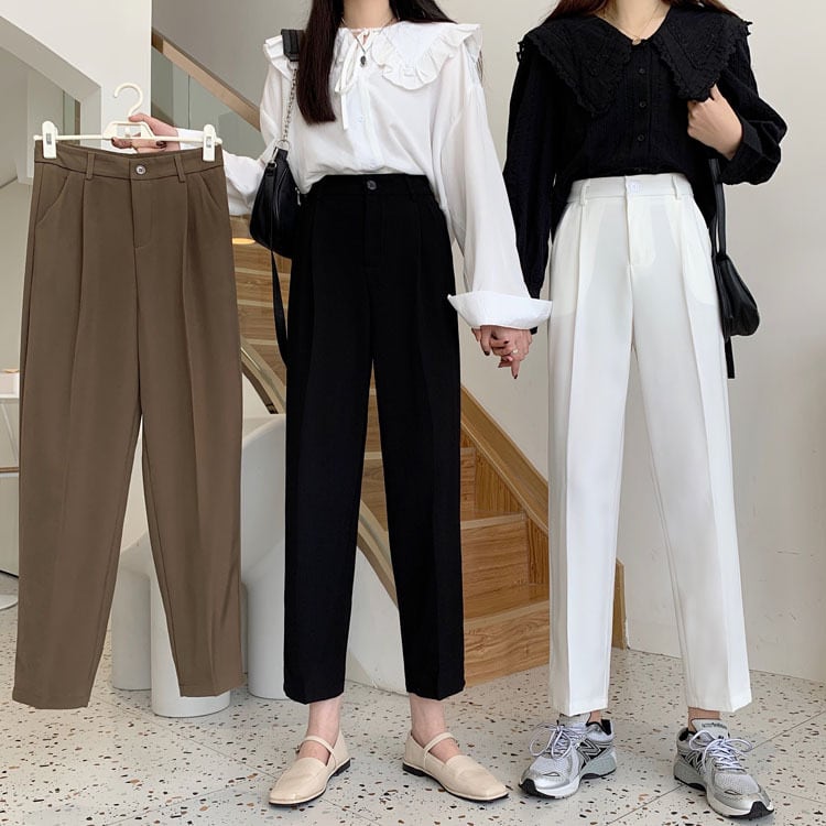 ハイウェストウェストスリムパンツ サマーカジュアル 夏物 YY-ファッション53668334654