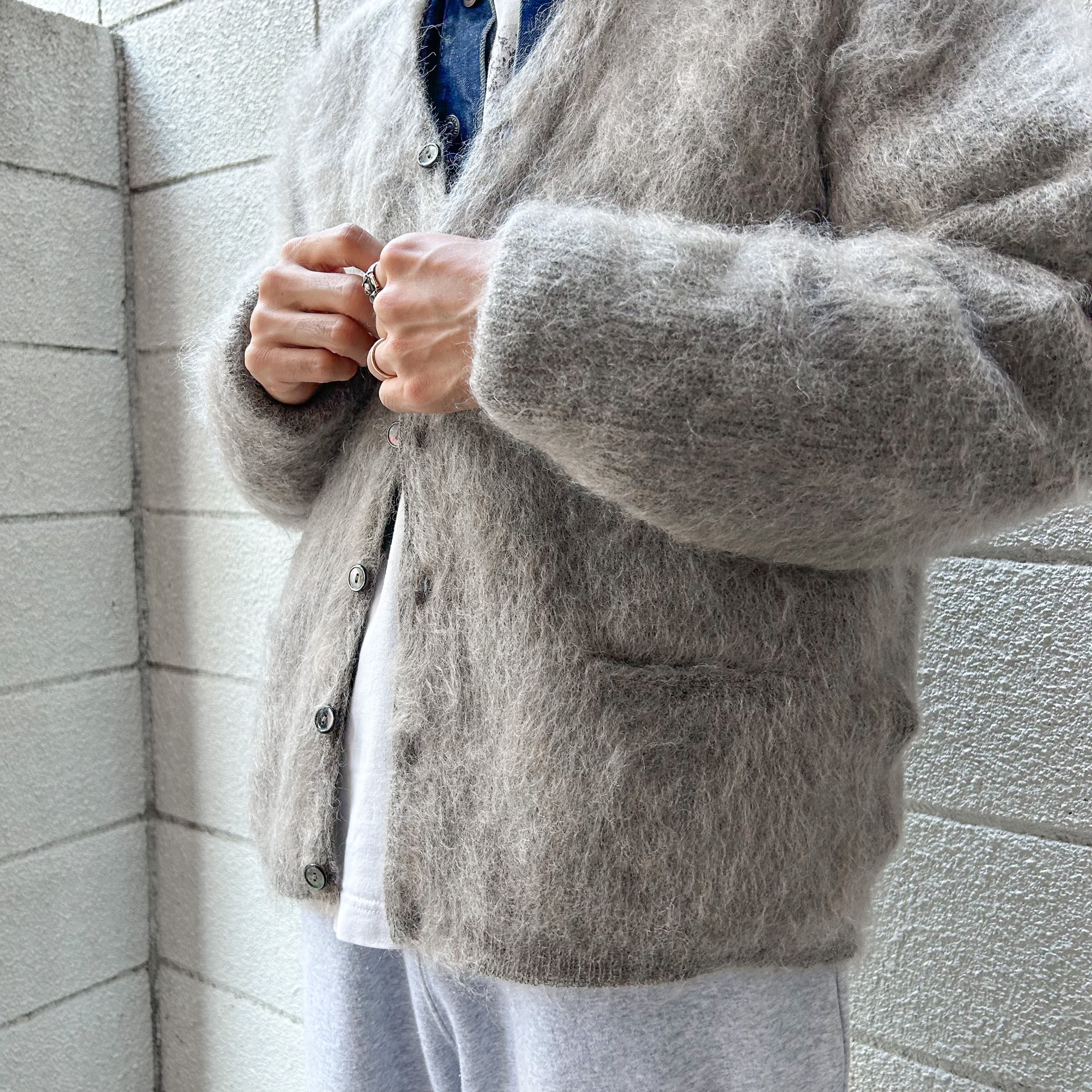 A.R.P.®︎ Premium Classic Mohair Cardigan W/Pocket Grayge モヘア