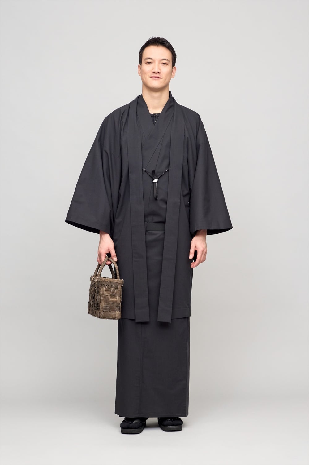 羽織 / Y. & SONS × Graphpaper / Cotton Wool Poplin / BLACK（With