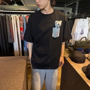 【WE11DONE】BLACK DOODLE TEDDY T-SHIRT