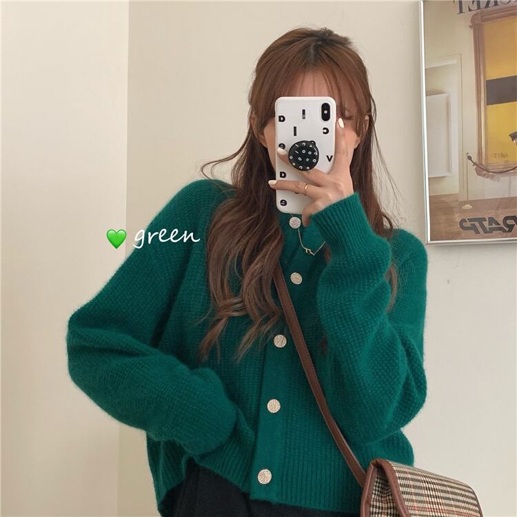 ラウンドネックスタイルセーター スプリングルーズボタンカーディガンジャケット 春物 Oネック YY-ファッション76821084233