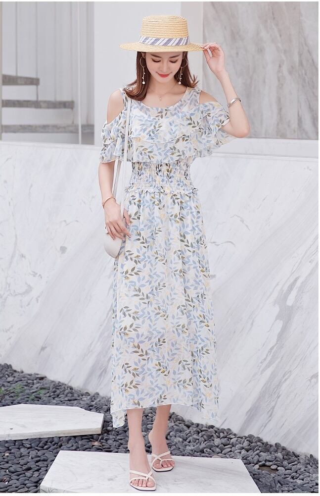 ワンピース ワンピドレス ロング ロング丈 袖あり 半袖 ラウンドネック