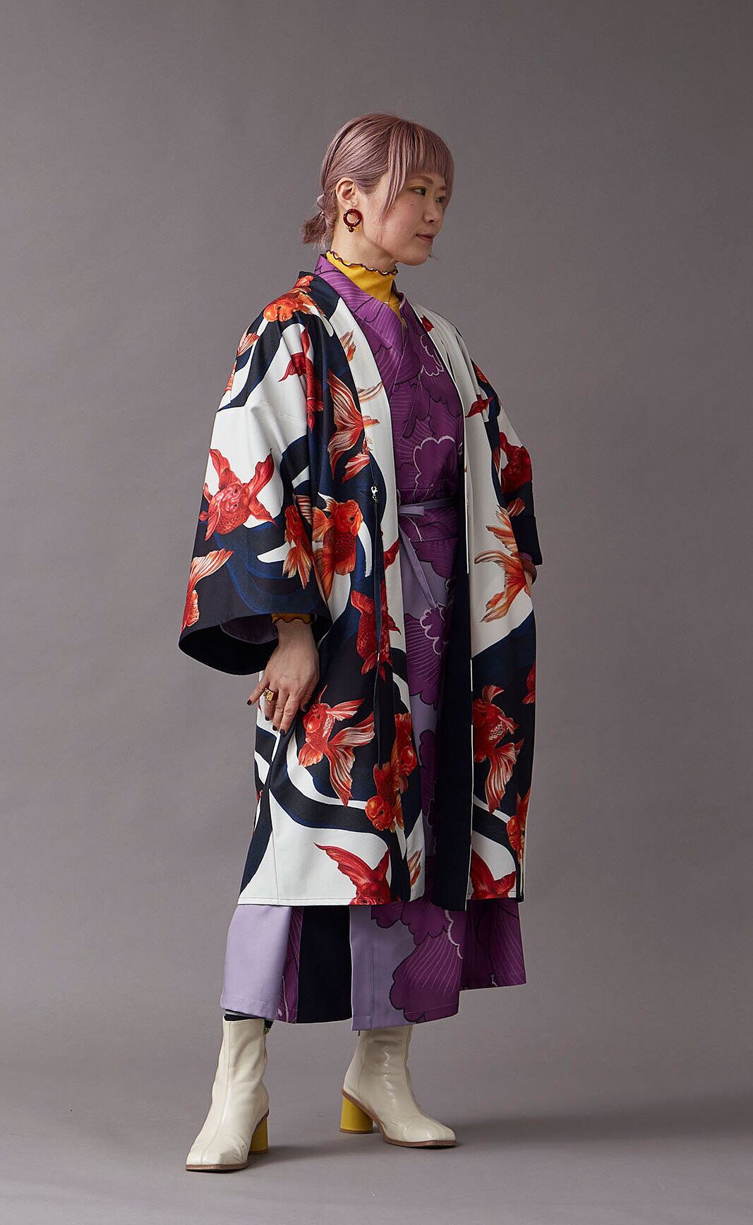 倭物やカヤ×重宗玉緒コラボ モダンキモノ羽織 KINGYO | 重宗玉緒 WEB SHOP