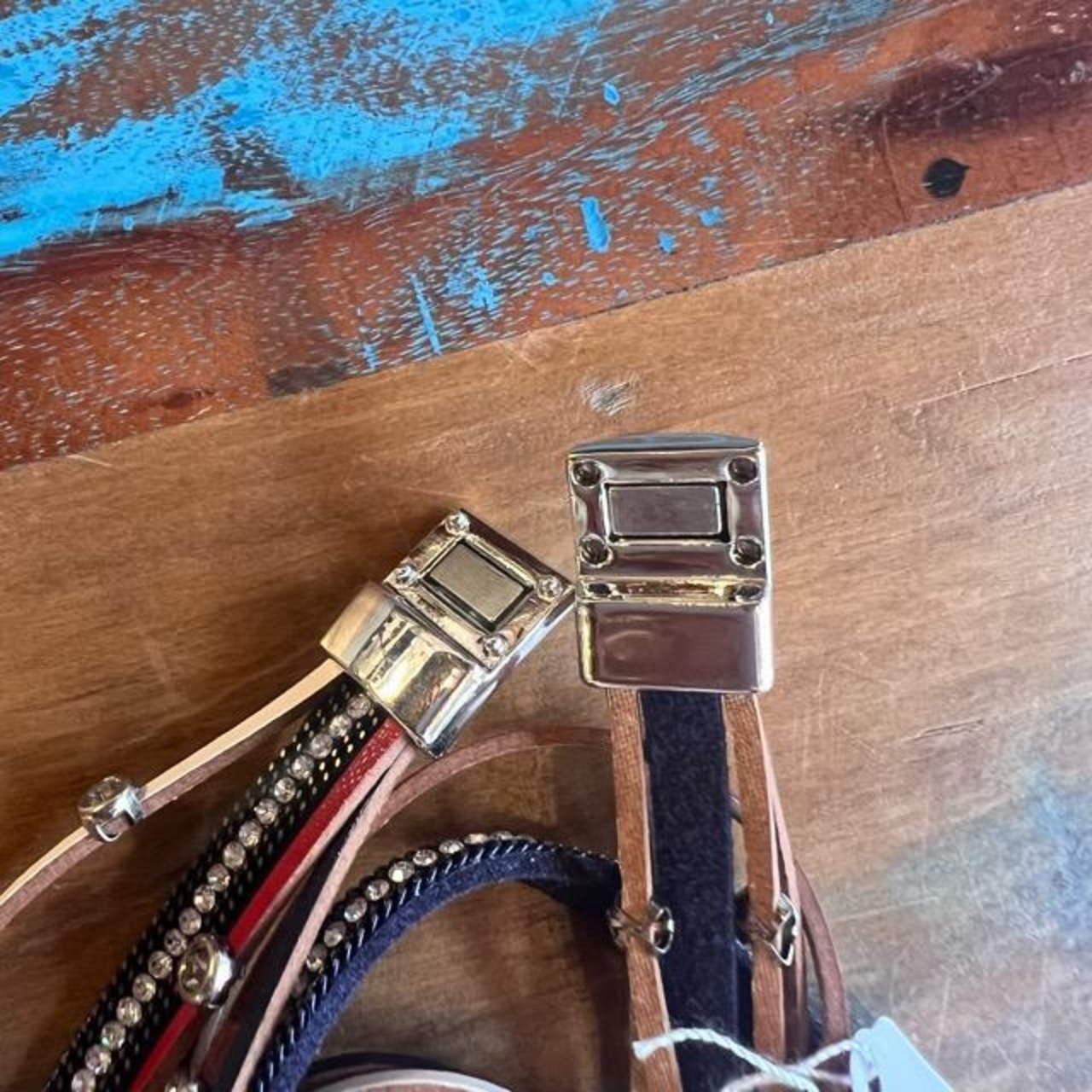 TOPANGA Accessory　ブルーチャームレザーブレスレット　アクセサリー　ブレスレット　レザー　小物　夏コーデ