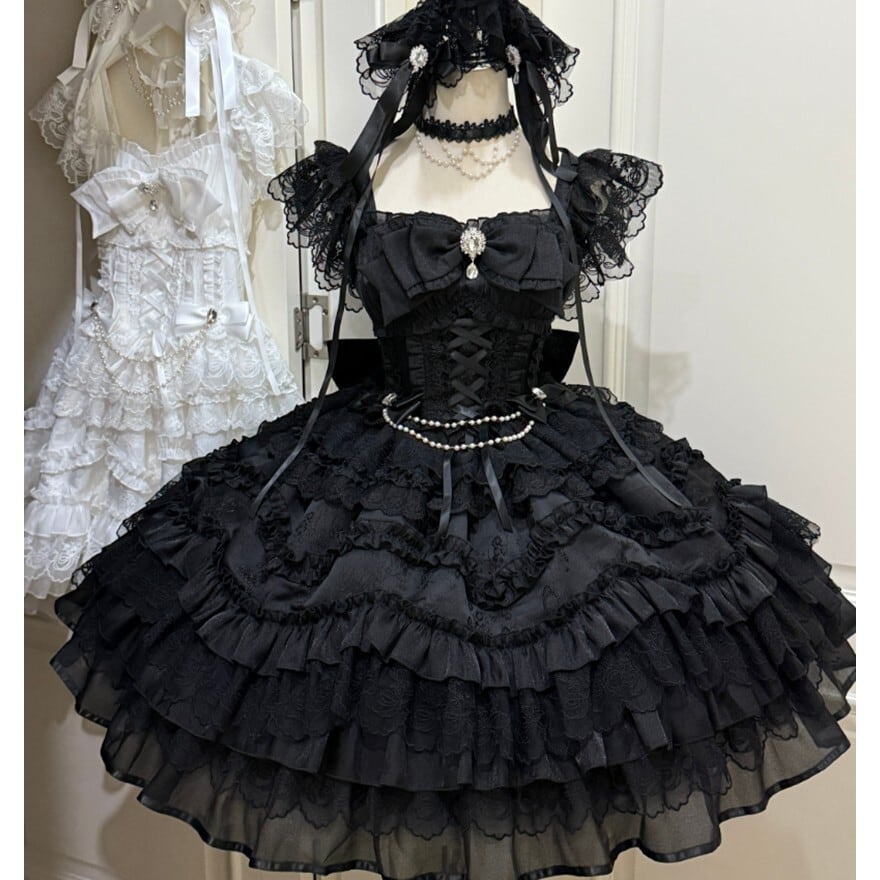 甘ロリ 姫系レースジャンパースカート単品