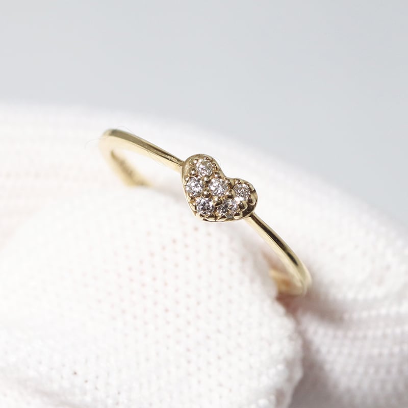 K10 ハート ダイヤモンドリング | jewelryway