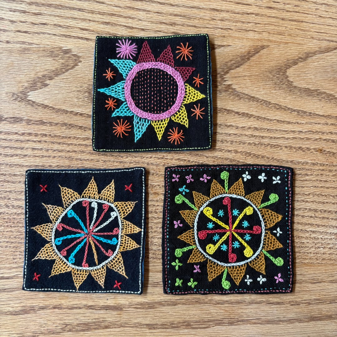 レンテン族の刺繍コースター（ひまわり2） | lao. shop