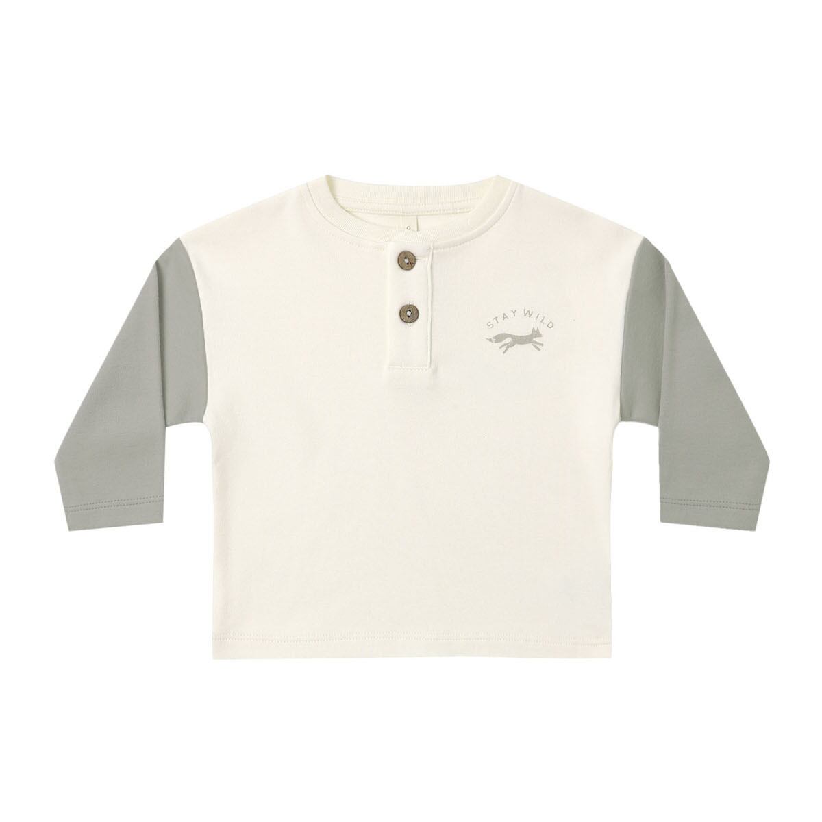 LONG SLEEVE HENLEY TEE / LAUREL