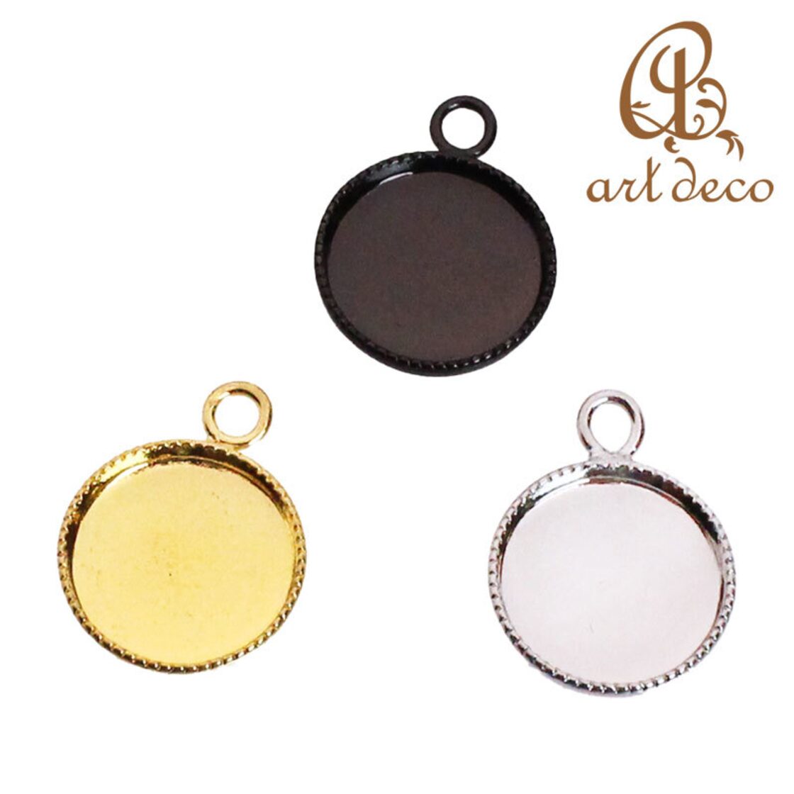 ペンダント トップ チャーム 円形 丸 2個 内径10mm [pe-0816] アクセサリー パーツ ハンドメイド オリジナル 材料 金具 装飾  カラワク 空枠 | Pay ID