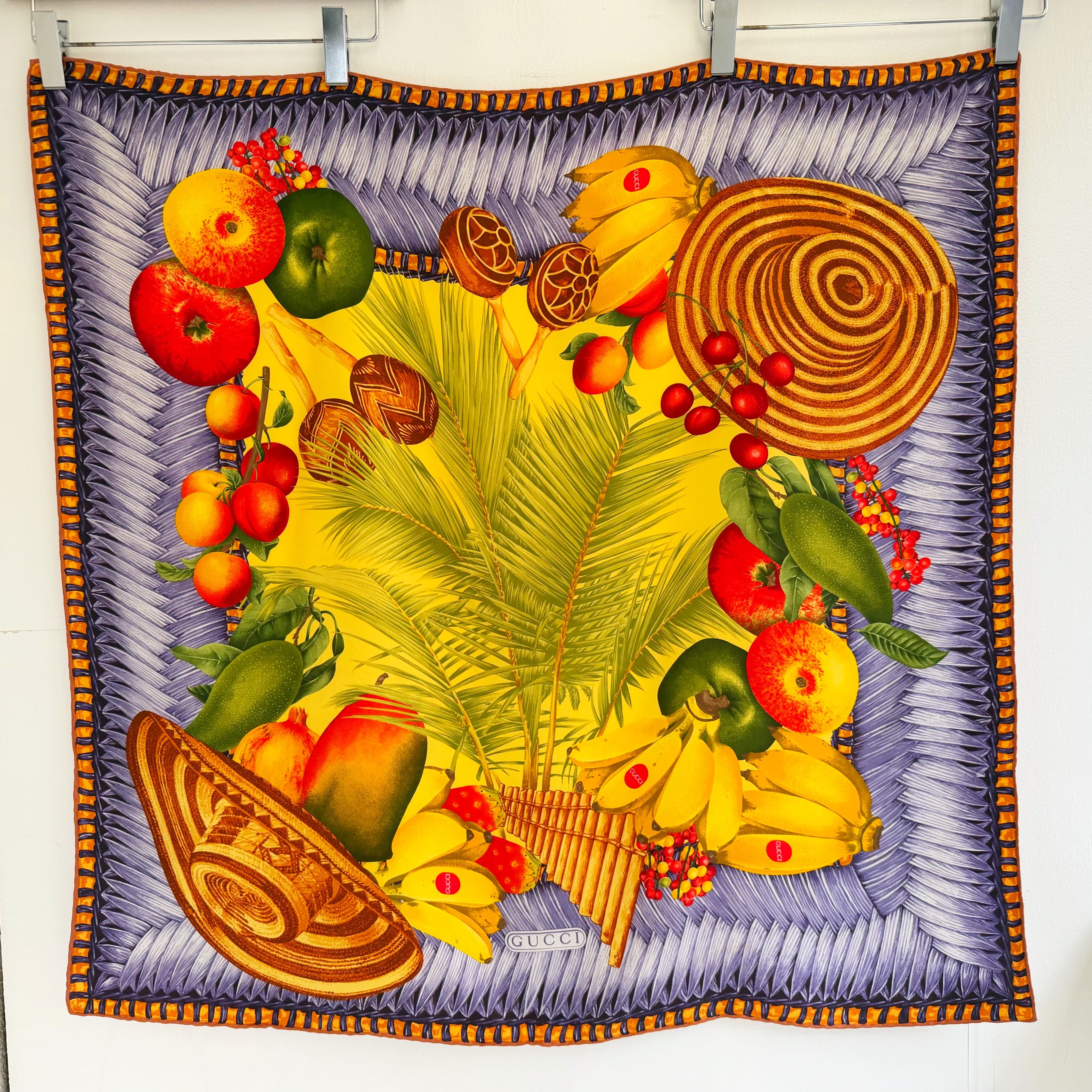 dead stock- GUCCI silk fruits scarf | TOKYO LAMPOON online shop