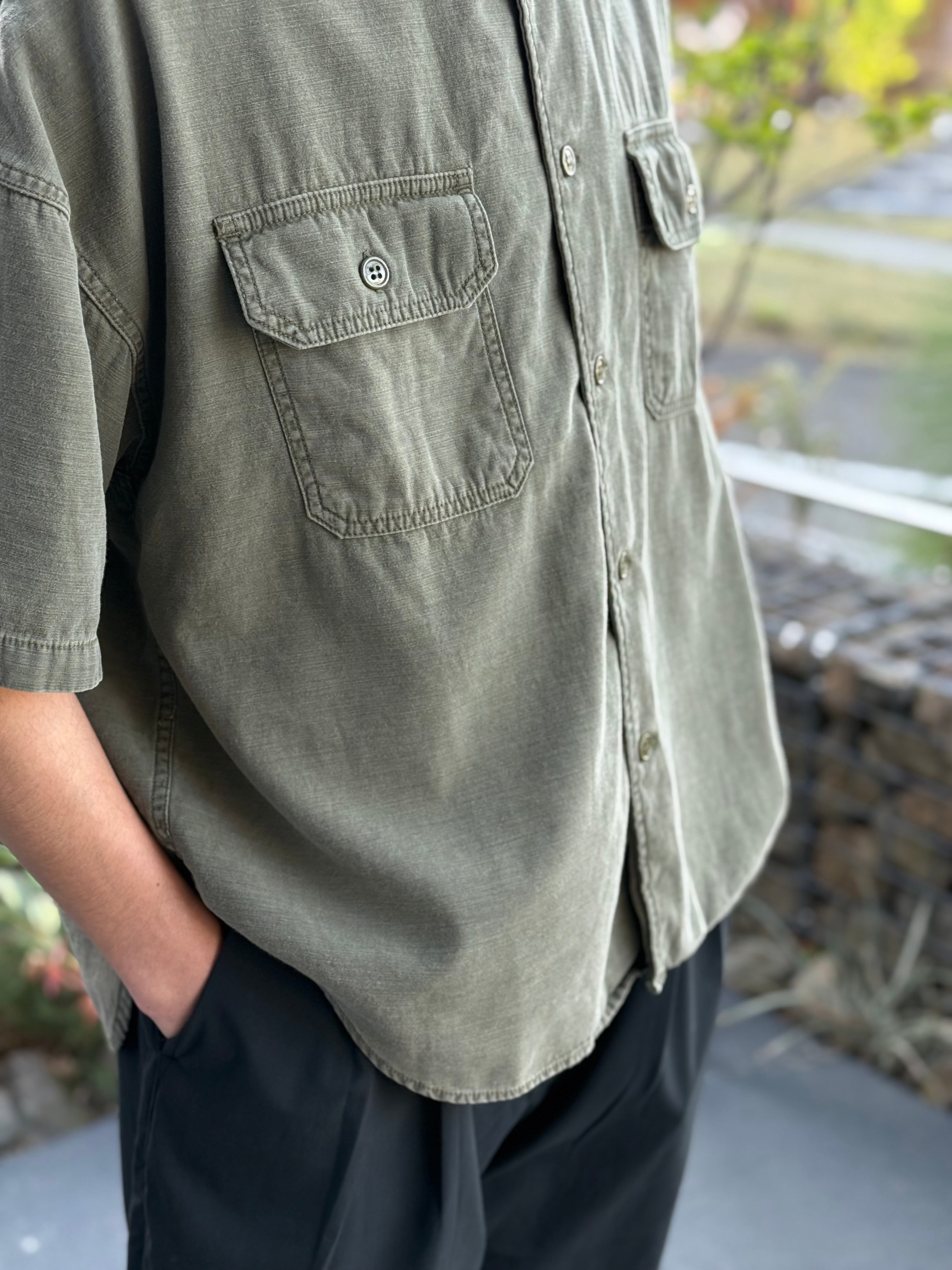 REMI RELIEF レミレリーフ【WIDE MILITARY S/S SHIRT Small Flower