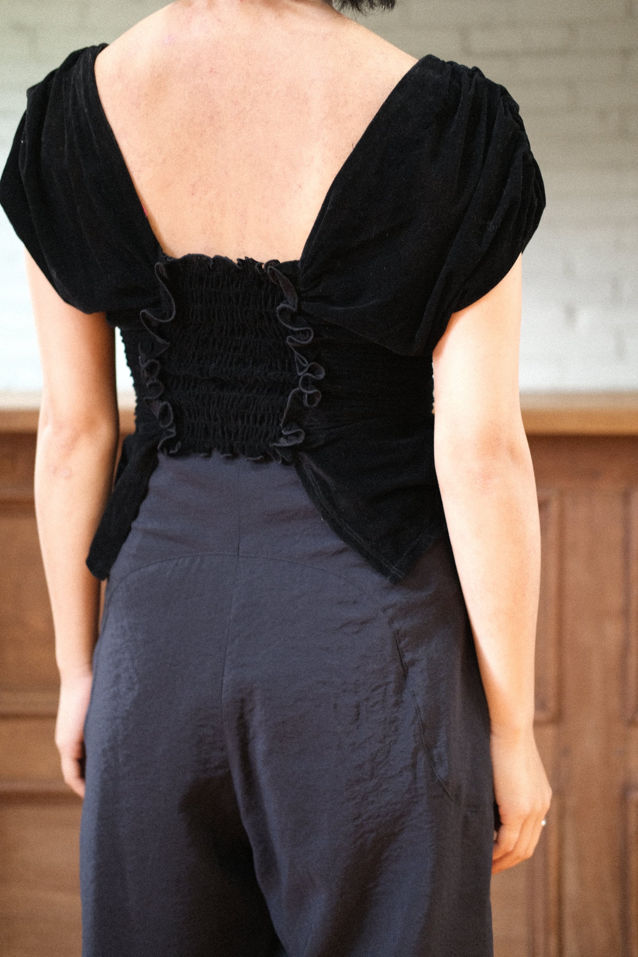FETICO】VELVET TULLE SHIRRING TOP | loop